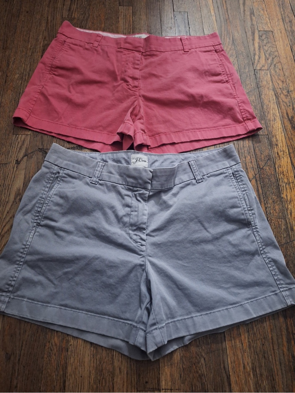J. Crew Pink and Light Gray Women’s Cotton Shorts Duo